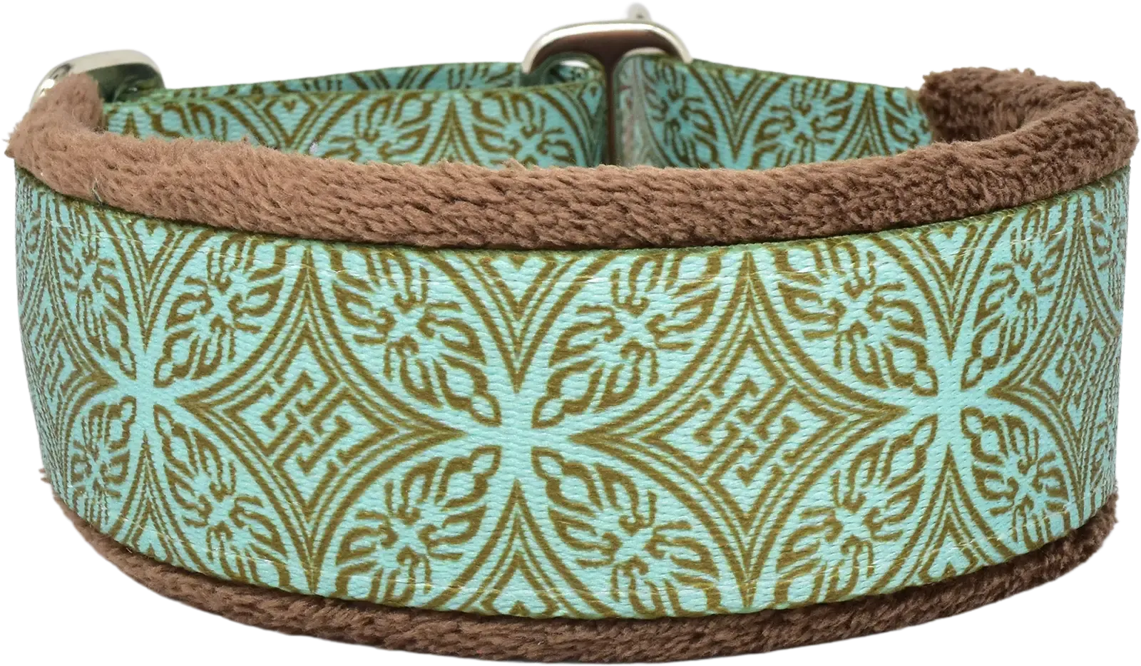 1.5" Teal & Chocolate Lattice Everyday Limited Slip Collar