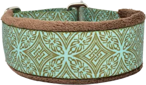 1.5" Teal & Chocolate Lattice Everyday Limited Slip Collar