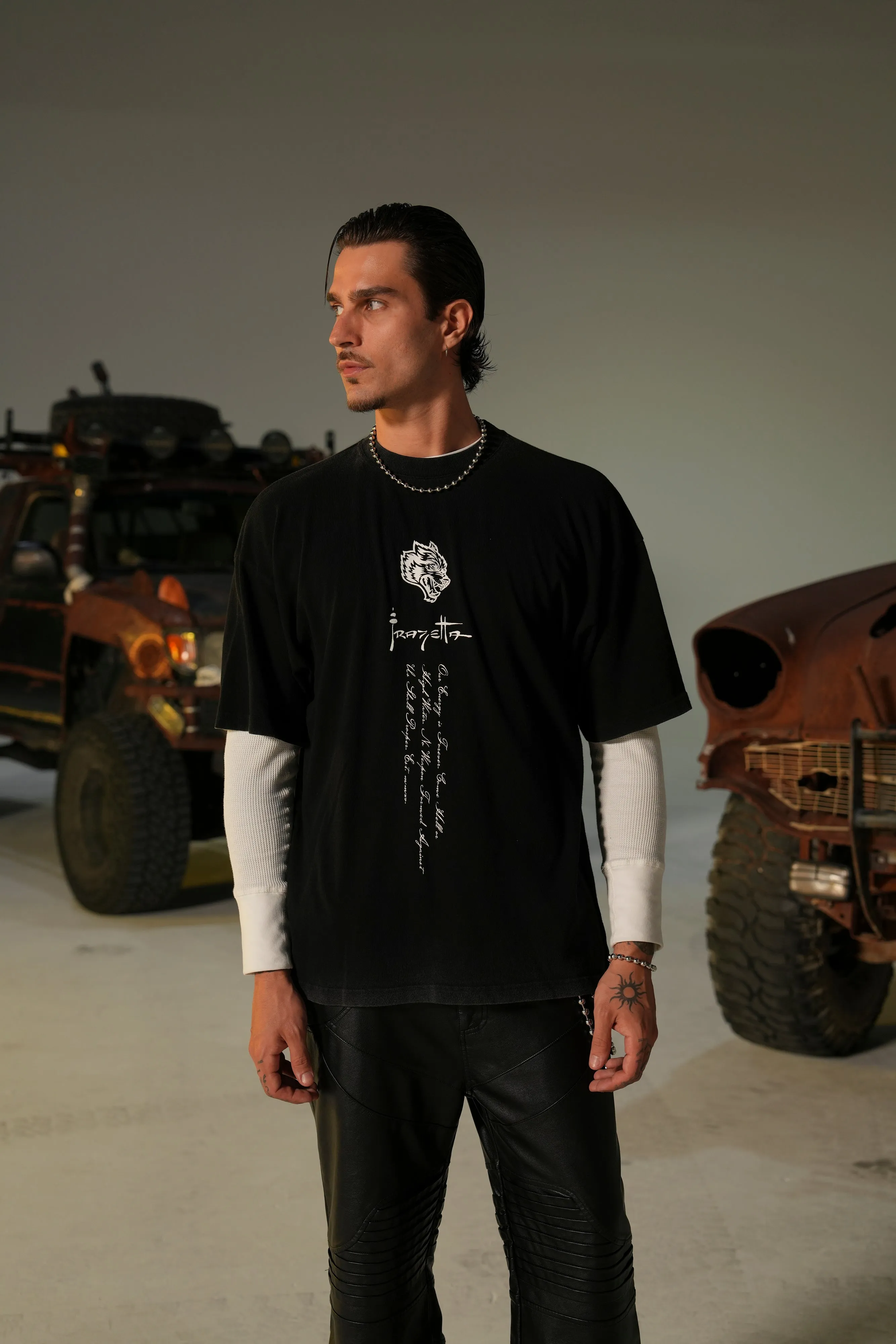 A Warriors Heaven "Premium" Oversized Tee in Black