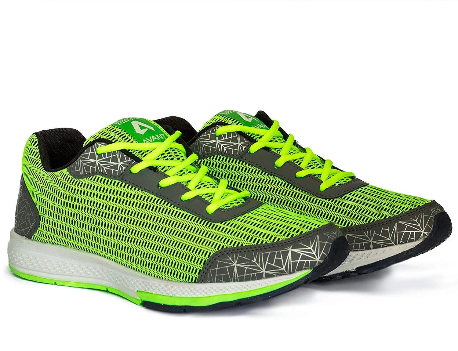 Avant Men's Lightweight Sports Running and Training Shoes - Parrot Green/Grey