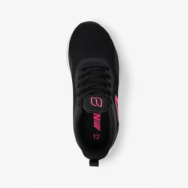 Black/Pink Lace-Up Mesh Trainers (Older Girls)