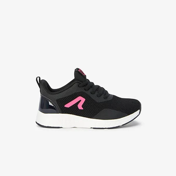 Black/Pink Lace-Up Mesh Trainers (Older Girls)