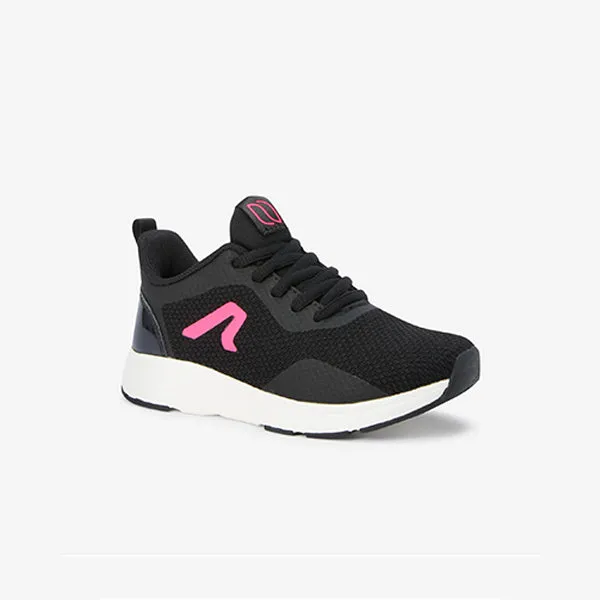 Black/Pink Lace-Up Mesh Trainers (Older Girls)