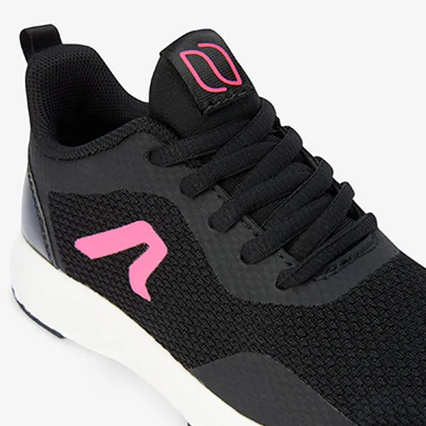 Black/Pink Lace-Up Mesh Trainers (Older Girls)