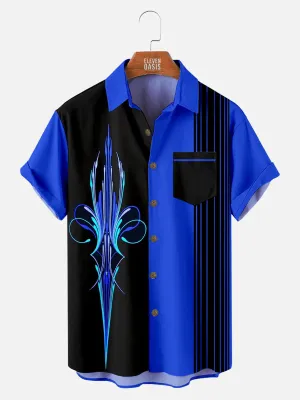 Car Stripe Short Sleeve Pocket Shirt
