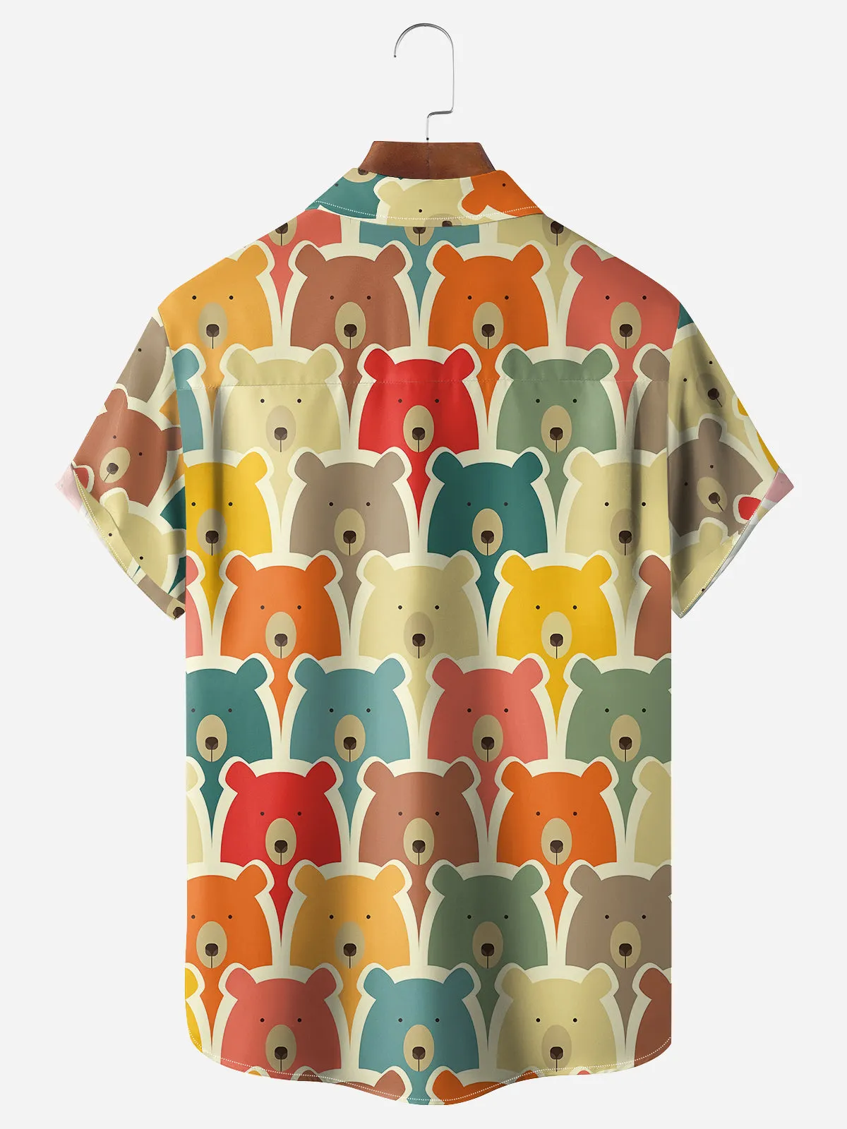 Men's All Over Print Bears in Fall Colors Short Sleeve Shirt