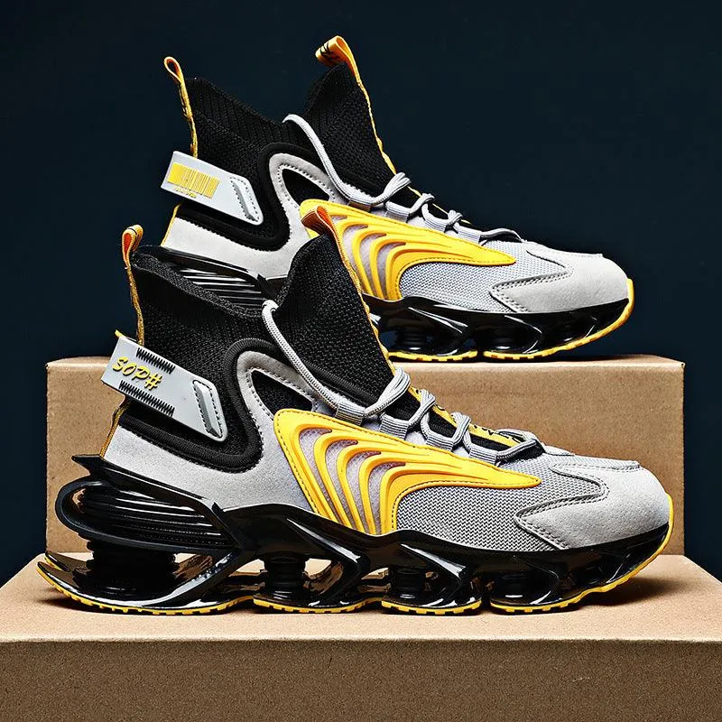 Men's Breathable Blade Running Shoes - Spring New Personality Trend with Color Matching Casual Design