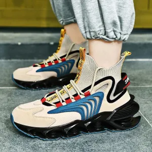 Men's Breathable Blade Running Shoes - Spring New Personality Trend with Color Matching Casual Design