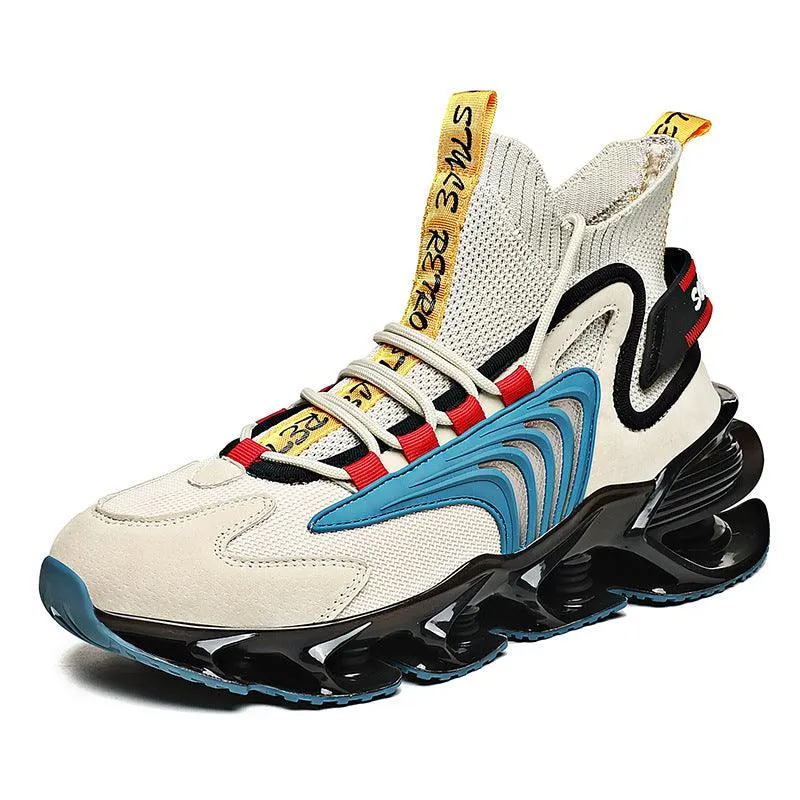 Men's Breathable Blade Running Shoes - Spring New Personality Trend with Color Matching Casual Design