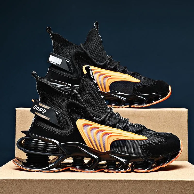Men's Breathable Blade Running Shoes - Spring New Personality Trend with Color Matching Casual Design