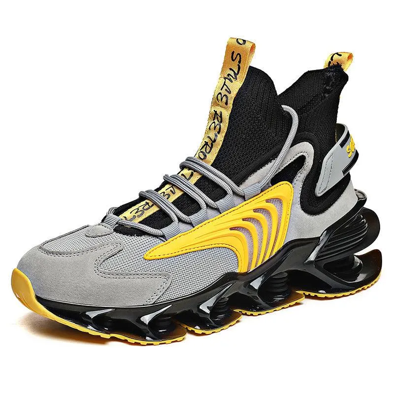 Men's Breathable Blade Running Shoes - Spring New Personality Trend with Color Matching Casual Design