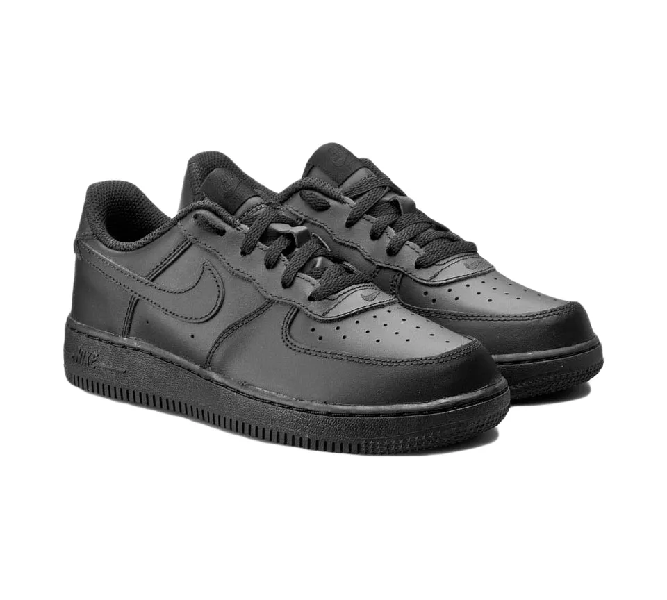Nike Air Force 1 (GS) Triple Black UK 3-5.5