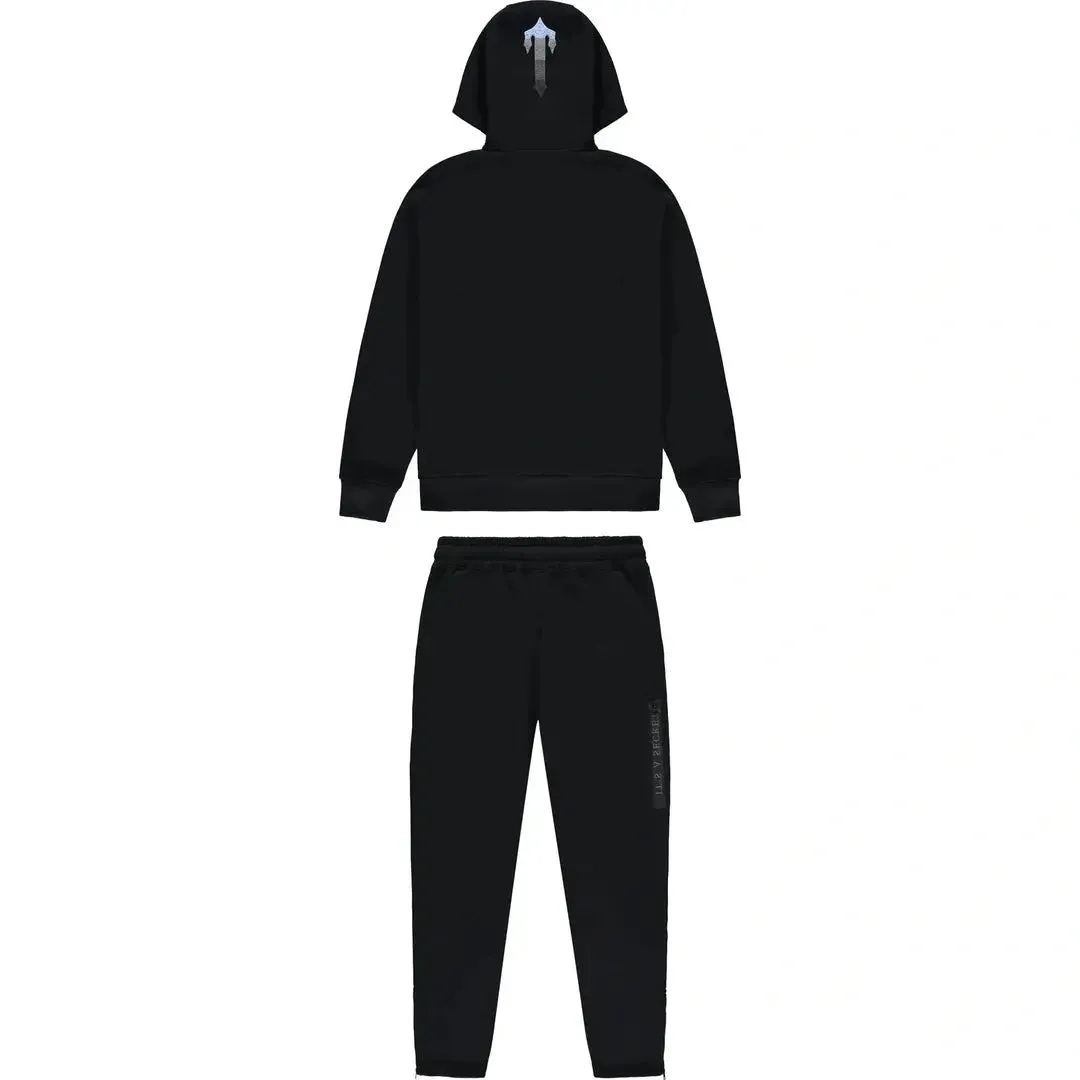 Trapstar Chenille Decoded 2.0 Hooded Tracksuit - BLACK/ ICE BLUE
