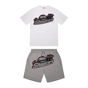 TRAPSTAR SHOOTERS SHORT SET - WHITE/GREY/RED