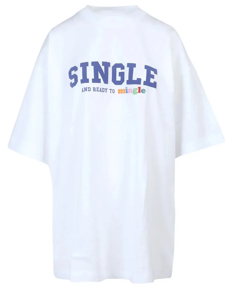 Vetements Single And Ready To Mingle T-Shirt White