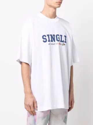 Vetements Single And Ready To Mingle T-Shirt White